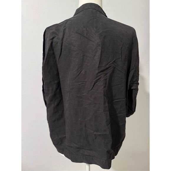 Eileen Fisher black front button light jacket top M - Picture 4 of 6